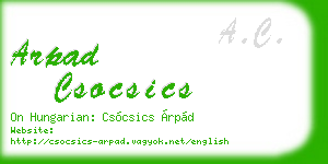 arpad csocsics business card